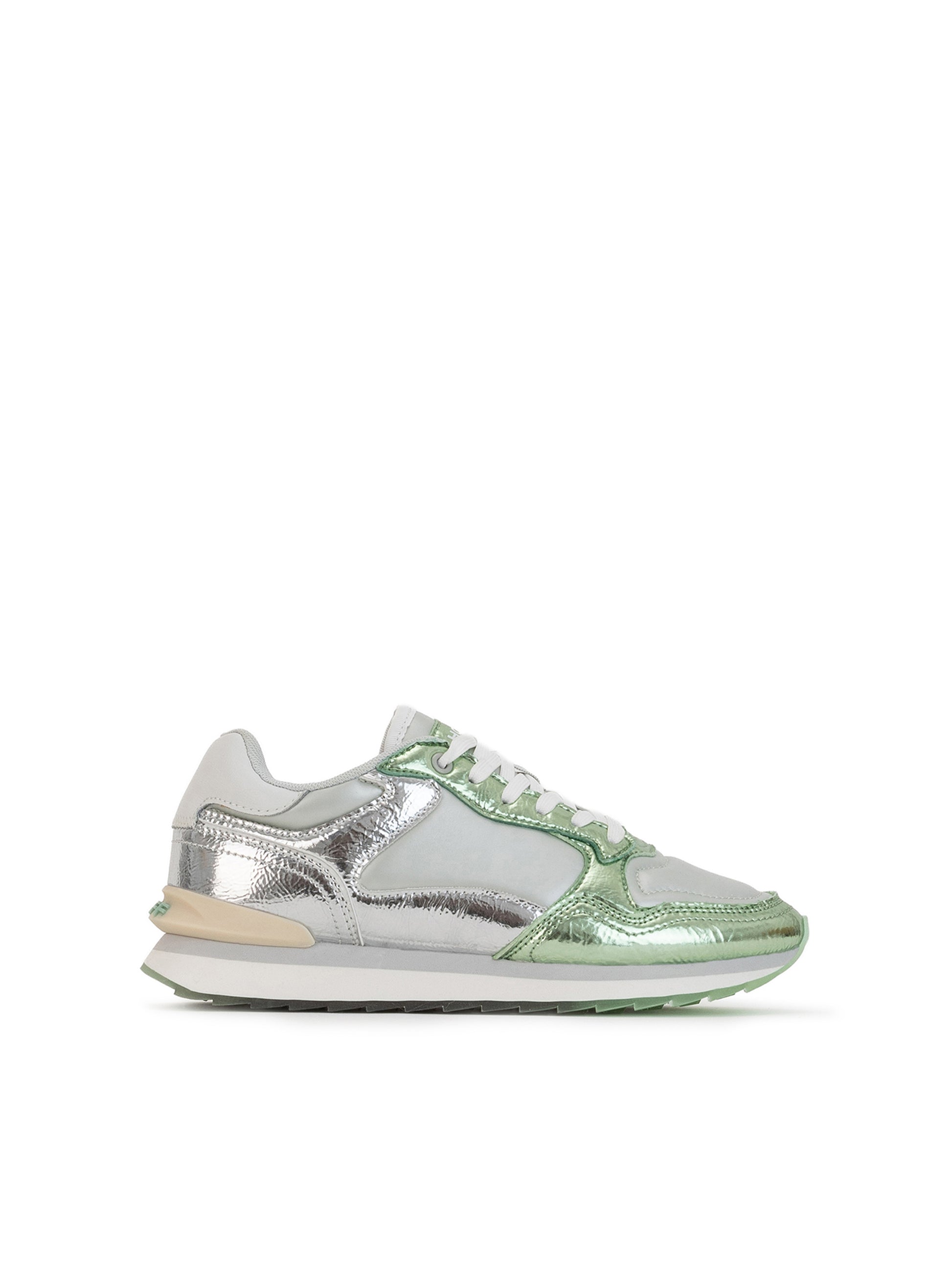 Conker Boutqiue Hoff Iron Green and Silver Trainer side view