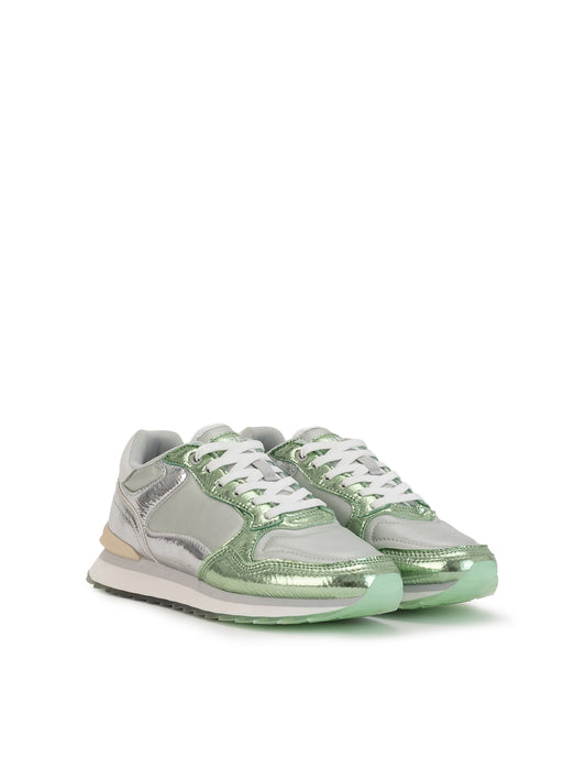 Conker Boutique Hoff Iron Green and Silver Trainers as a pair