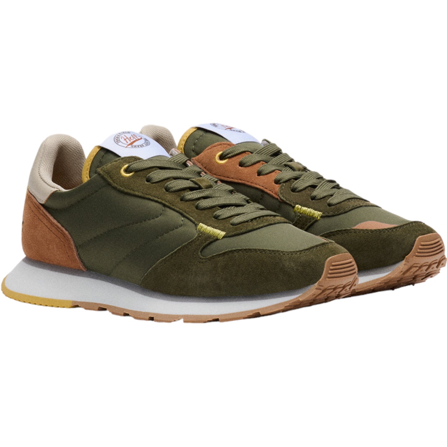 Conker Boutique Hoff Thebes Khaki Trainer shown as a pair