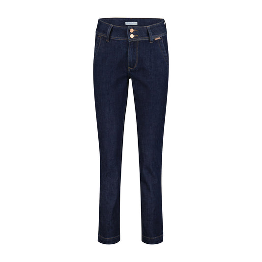 Conker Boutique Red Button Diana Dark Blue Jeans Front View