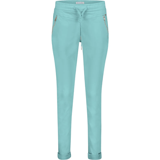 Conker Boutique Red Button Tessy Pants in Aqua